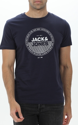 JACK & JONES-Ανδρικό t-shirt JACK & JONES 12221002 JJRALF TEE SS CREW NECK μπλε